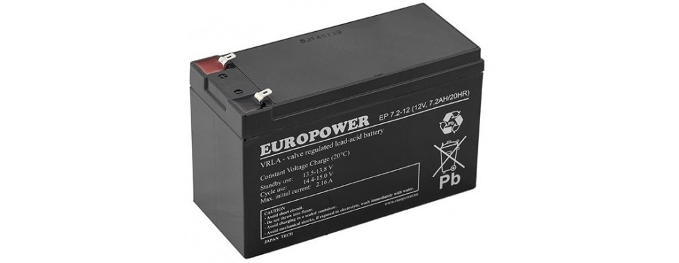 Akumulator EUROPOWER serii EP 12V 7,2Ah (Żywotność 6-9lat)