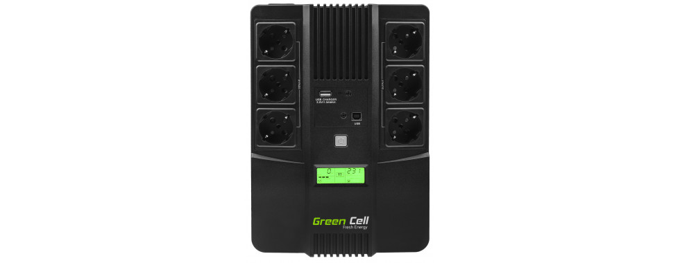 Zasilacz awaryjny UPS Green Cell AiO z wyświetlaczem LCD 600VA 360W GREEN CELL UPS06