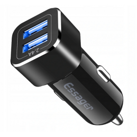 Szybka Ładowarka ESSAGER USB Samochodowa 2.4A 2x USB ECCKC2-FZ01