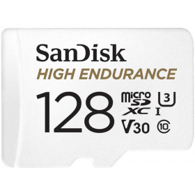 KARTA SANDISK HIGH ENDURANCE microSDXC 128GB V30 z adapterem  (rejestratory i monitoring)